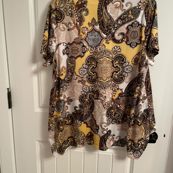Paisley yellow and brown tunic - Picture 2 of 4